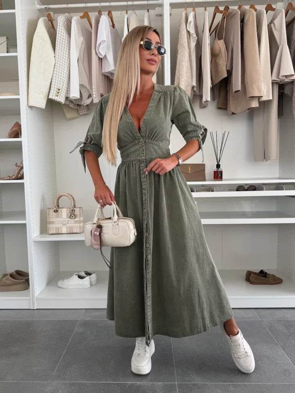Robe Longue en Denim - Clairea Boutique