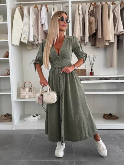 Robe Longue en Denim - Clairea Boutique