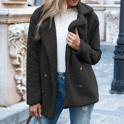 Veste Longue à Col Revers avec Boutons - Clairea Boutique
