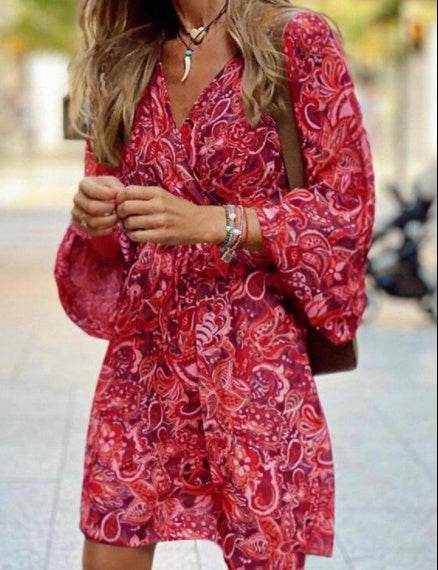Nouvelle Robe Bohème Imprimée - Clairea Boutique