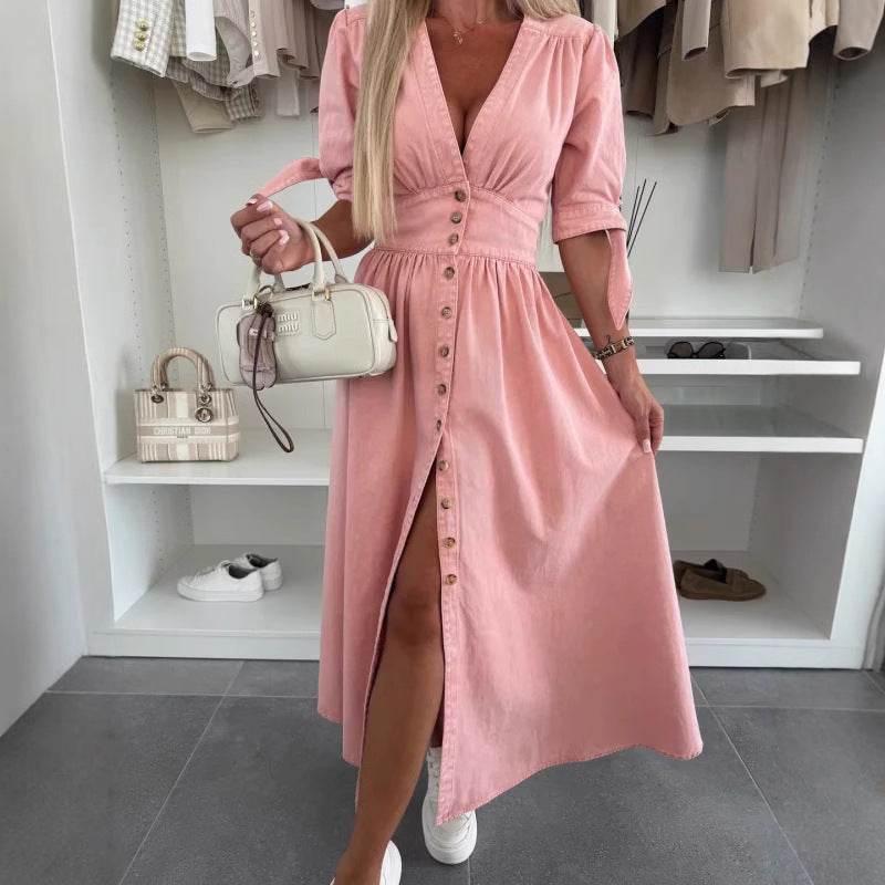 Robe Longue en Denim - Clairea Boutique