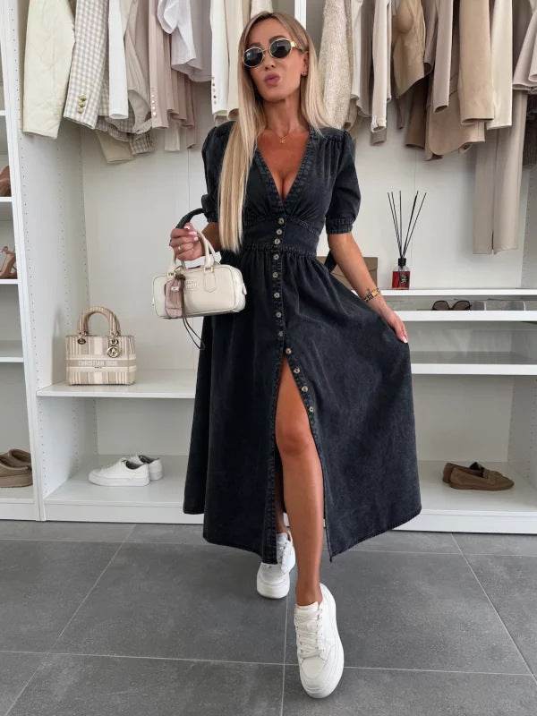 Robe Longue en Denim - Clairea Boutique