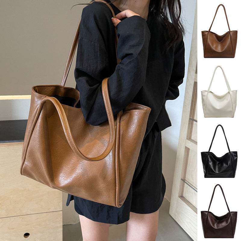 Sac Épaule Grand Format en Cuir PU Souple - Clairea Boutique