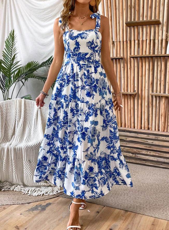 Robe Midi Sexy Sans Manches à Imprimé - Clairea Boutique
