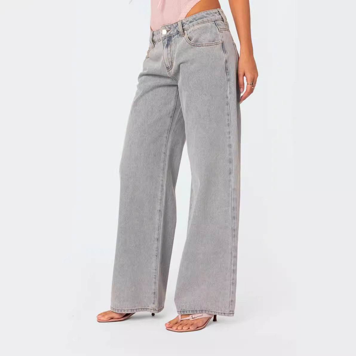 Jean Femme Large Style Rétro Imprimé - Clairea Boutique