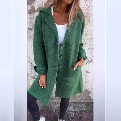 Cardigan Mi-Long à Boutons Simple avec Poches - Clairea Boutique