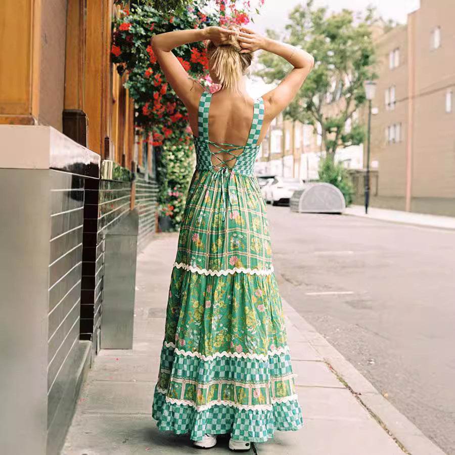 Robe Spaghetti à Imprimé Floral - Clairea Boutique