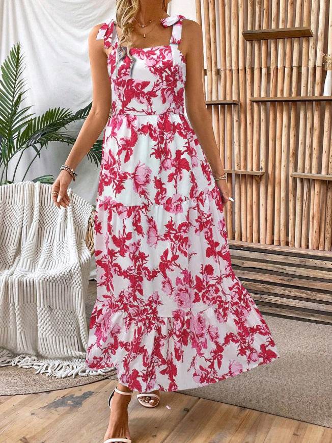 Robe Midi Sexy Sans Manches à Imprimé - Clairea Boutique