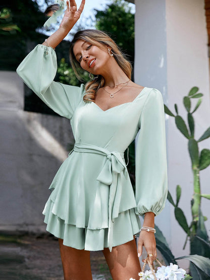 Robe Bohème Verte Broderie Fine - Clairea Boutique