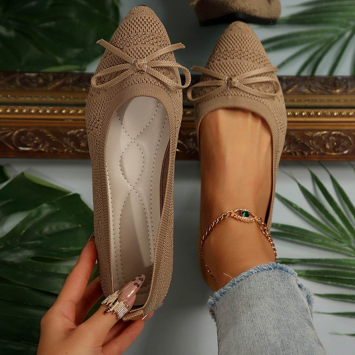 Mocassins Tricotés à Nœud - Clairea Boutique