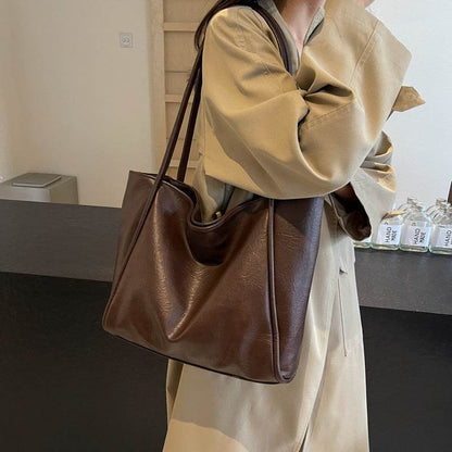 Sac Épaule Grand Format en Cuir PU Souple - Clairea Boutique