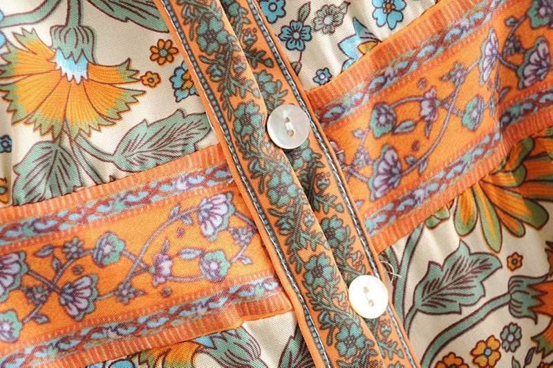 Robe Imprimé Tournesol avec Ceinture - Clairea Boutique