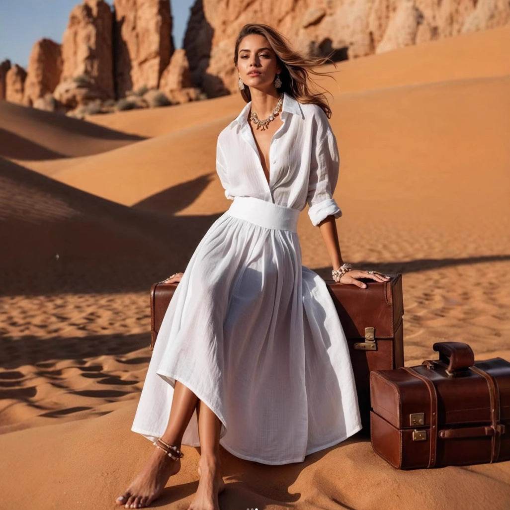 Robe Flottante à Taille Serrée - Clairea Boutique
