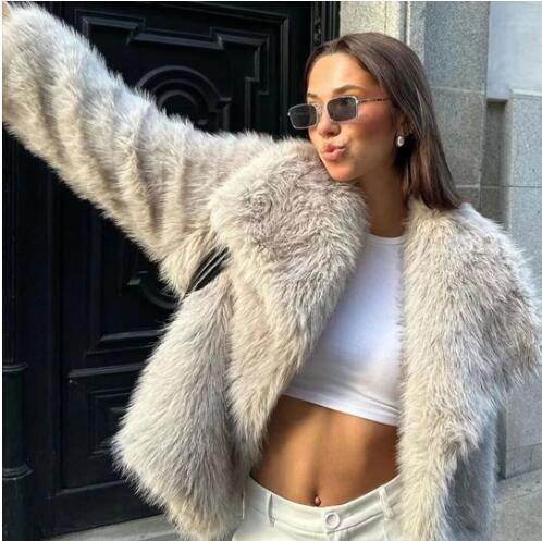 Manteau Hiver Épais Femme – Col à Revers en Fausse Fourrure - Clairea Boutique