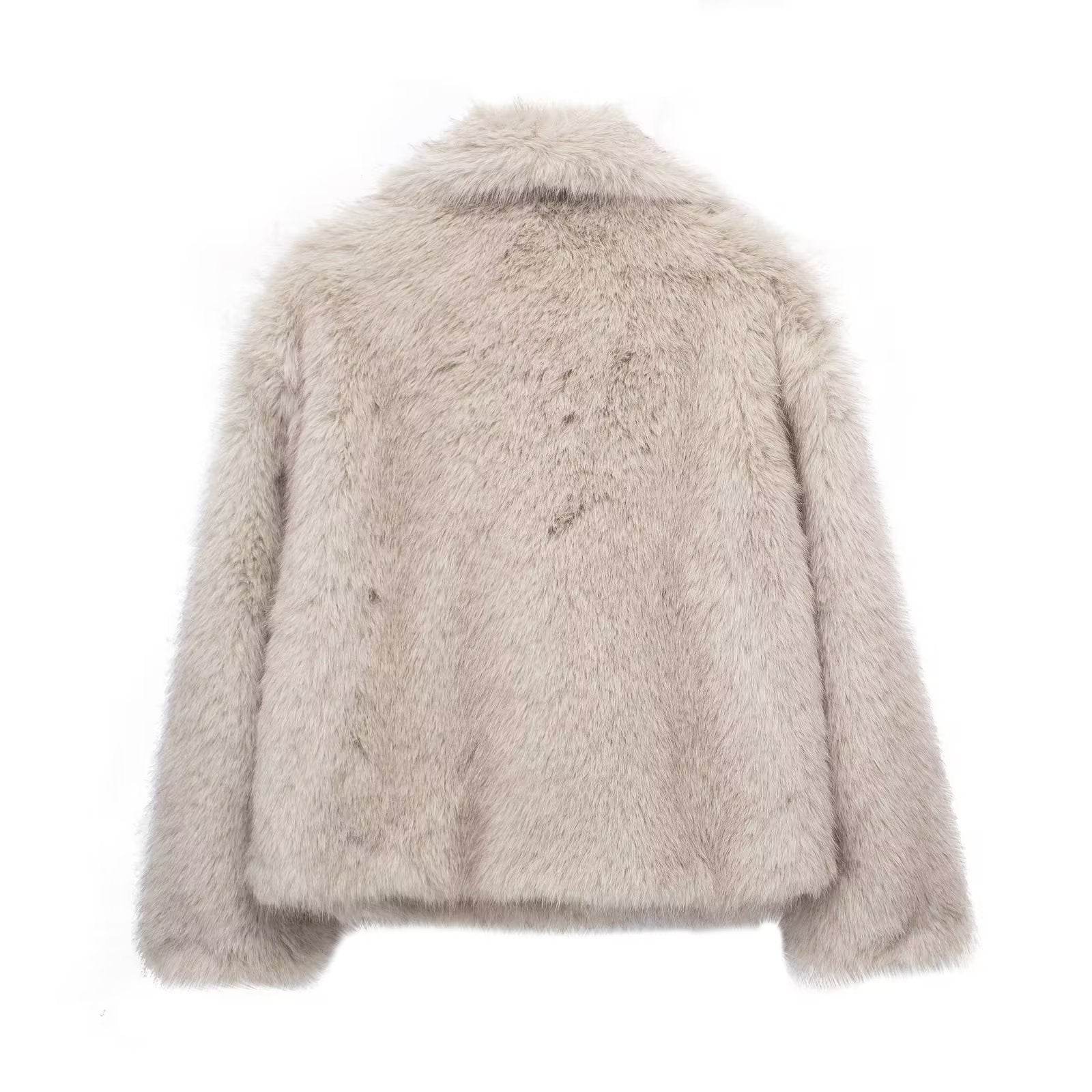Manteau Hiver Épais Femme – Col à Revers en Fausse Fourrure - Clairea Boutique