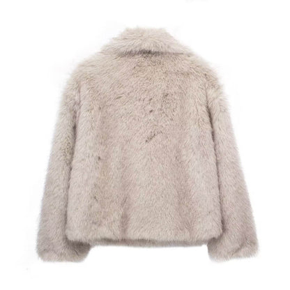 Manteau Hiver Épais Femme – Col à Revers en Fausse Fourrure - Clairea Boutique