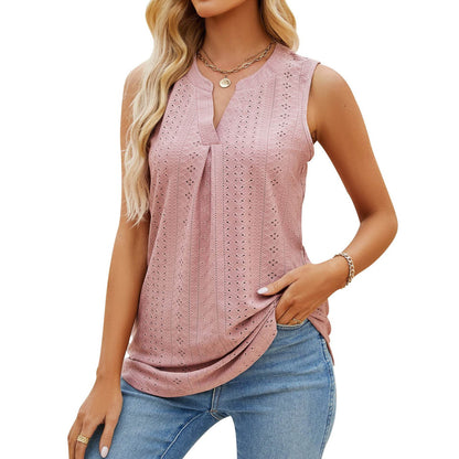 Débardeur Slim d’Été Sans Manches à Col V - Clairea Boutique
