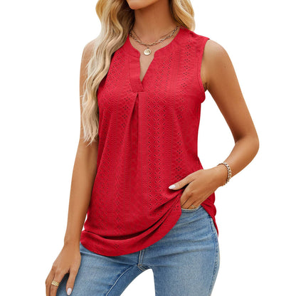 Débardeur Slim d’Été Sans Manches à Col V - Clairea Boutique