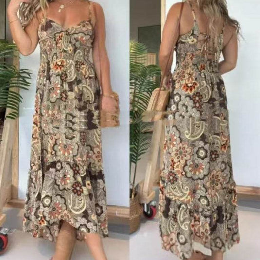 Robe à Bretelles Style Bord de Mer - Clairea Boutique
