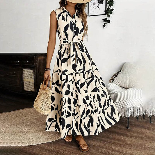 Robe Longue Bohème Sans Manches à Fleurs - Clairea Boutique