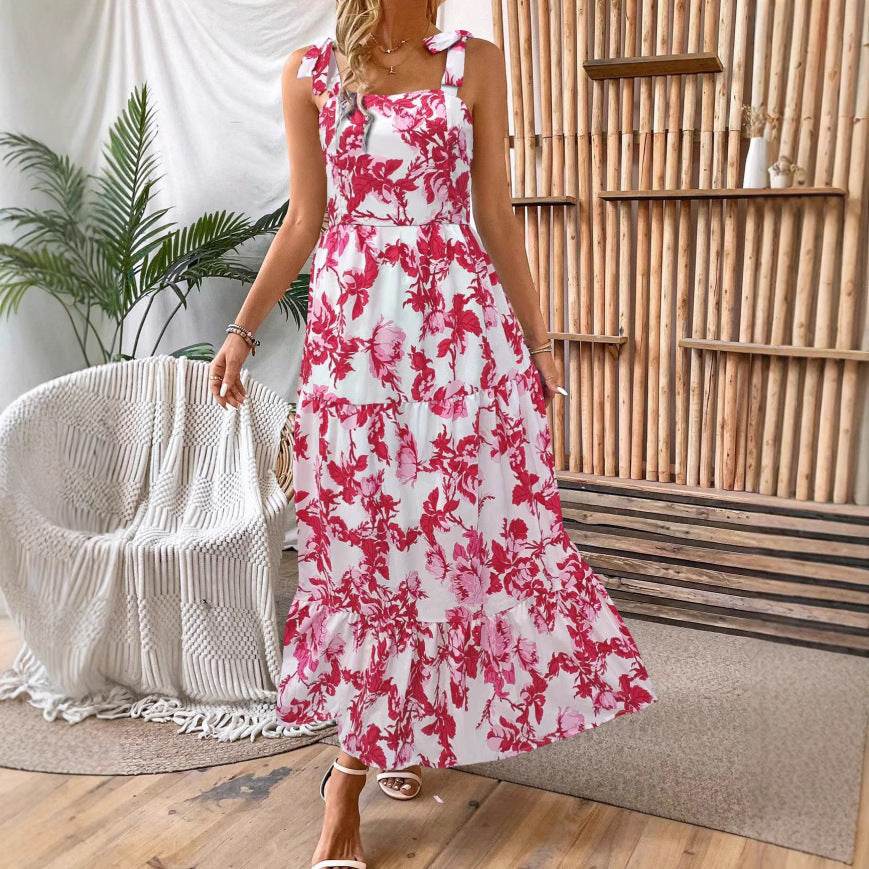 Robe Midi Sexy Sans Manches à Imprimé - Clairea Boutique