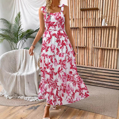 Robe Midi Sexy Sans Manches à Imprimé - Clairea Boutique