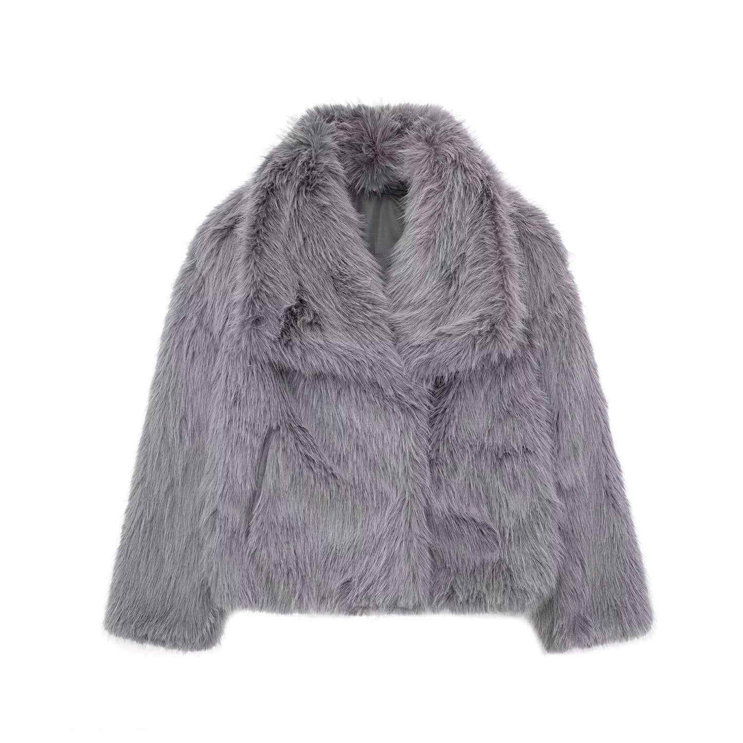 Manteau Hiver Épais Femme – Col à Revers en Fausse Fourrure - Clairea Boutique