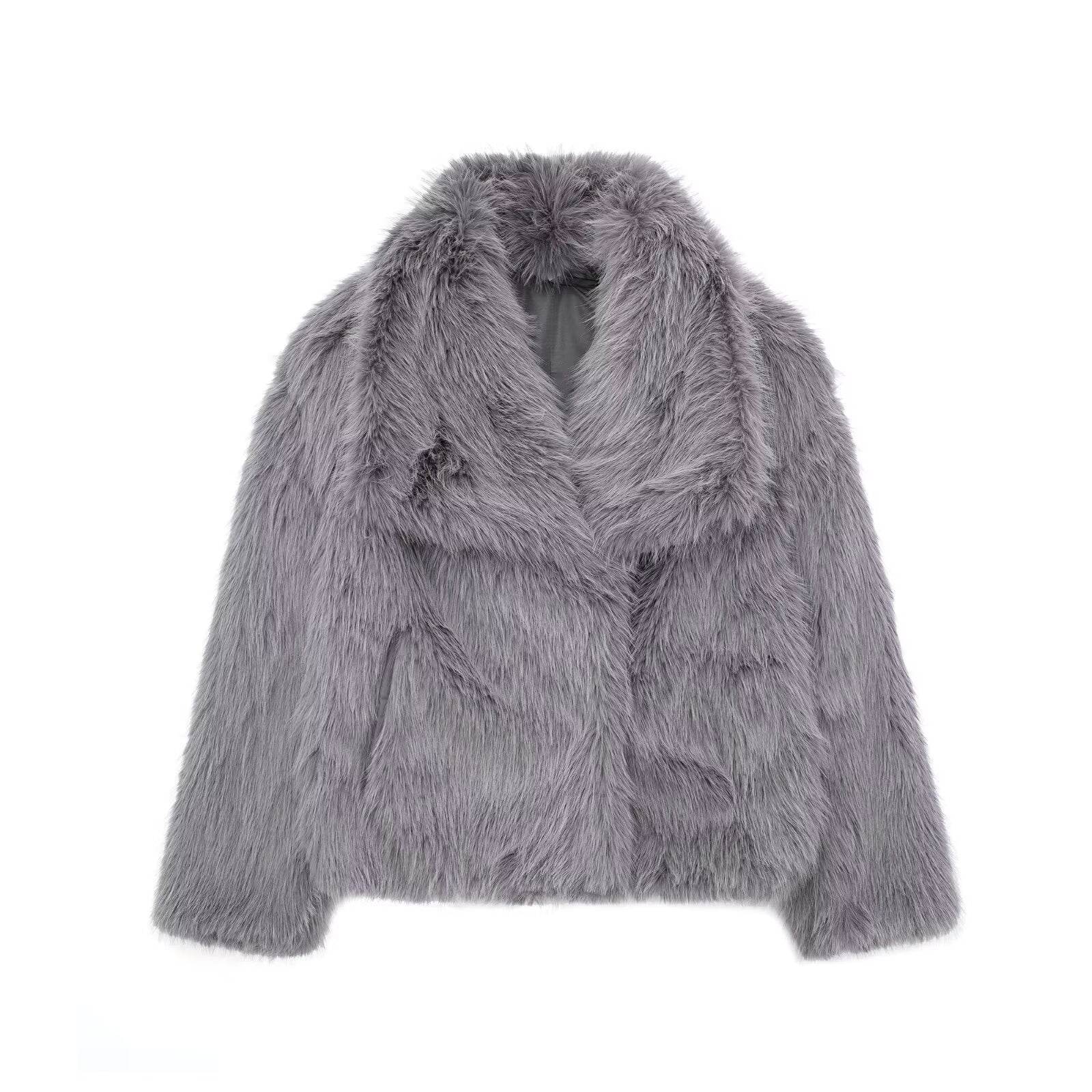 Manteau Hiver Épais Femme – Col à Revers en Fausse Fourrure - Clairea Boutique