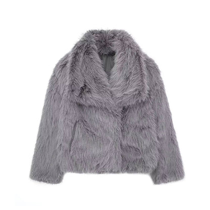 Manteau Hiver Épais Femme – Col à Revers en Fausse Fourrure - Clairea Boutique