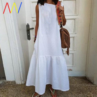 Dress Ladies Classic Ball Cotton Ladies Blue Dress
