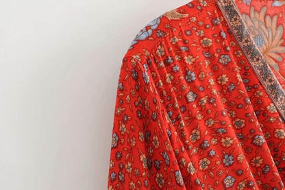 Robe Imprimé Tournesol avec Ceinture - Clairea Boutique