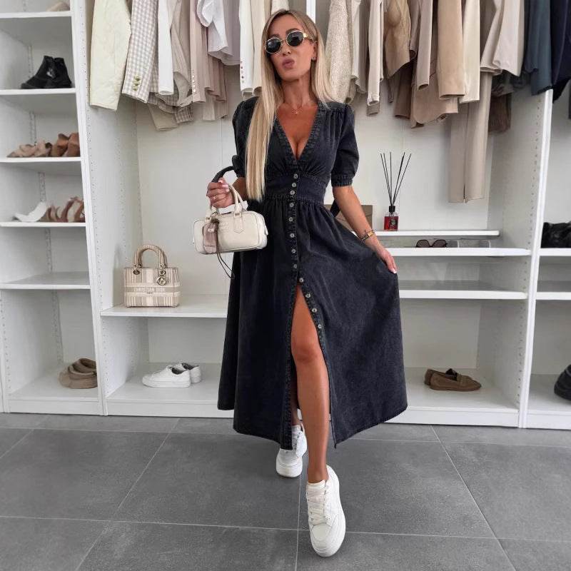 Robe Longue en Denim - Clairea Boutique