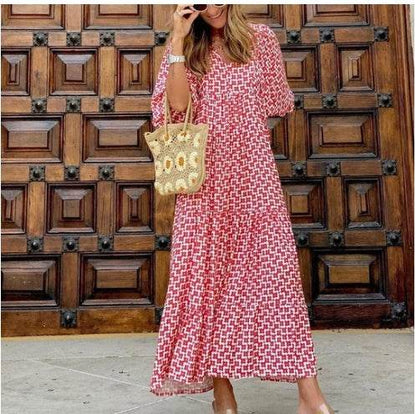 Robe Bohème Élégante Imprimée Vintage - Clairea Boutique