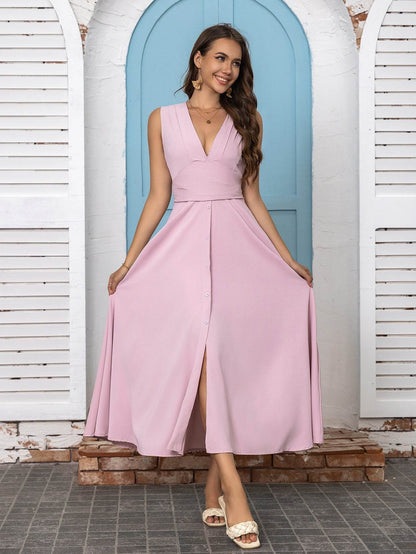 Robe longue sans manches à décolleté plongeant - Clairea Boutique