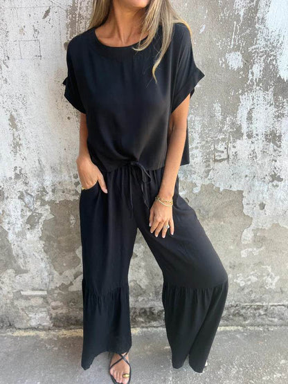 Ensemble Tendance Haut Col Rond - Clairea Boutique