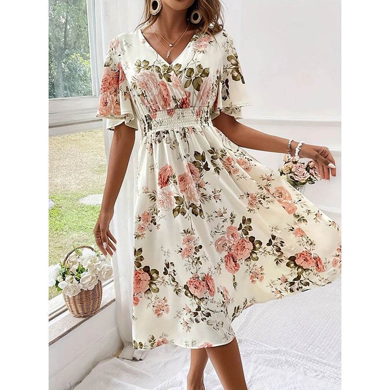 Robe Midi Bohème Fleurie - Clairea Boutique