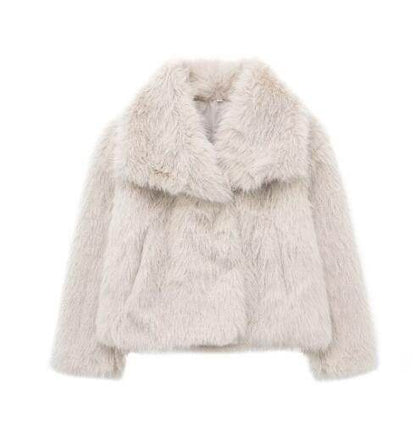 Manteau Hiver Épais Femme – Col à Revers en Fausse Fourrure - Clairea Boutique