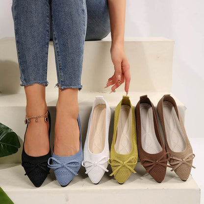 Mocassins Tricotés à Nœud - Clairea Boutique