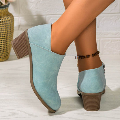 Bottines Courtes à Talon Large - Clairea Boutique
