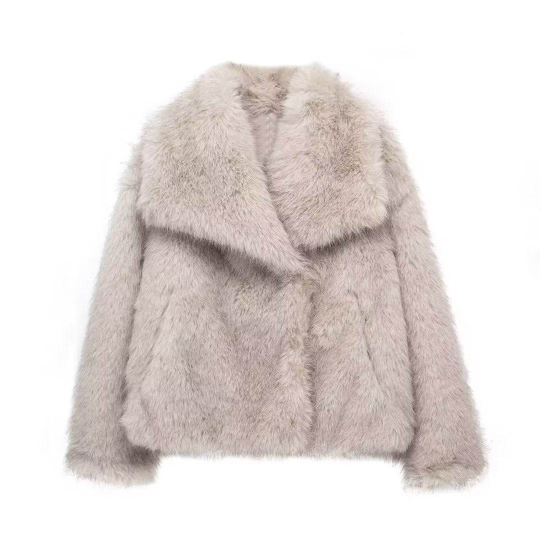 Manteau Hiver Épais Femme – Col à Revers en Fausse Fourrure - Clairea Boutique