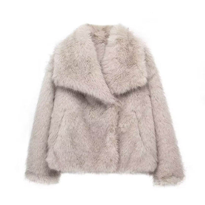 Manteau Hiver Épais Femme – Col à Revers en Fausse Fourrure - Clairea Boutique
