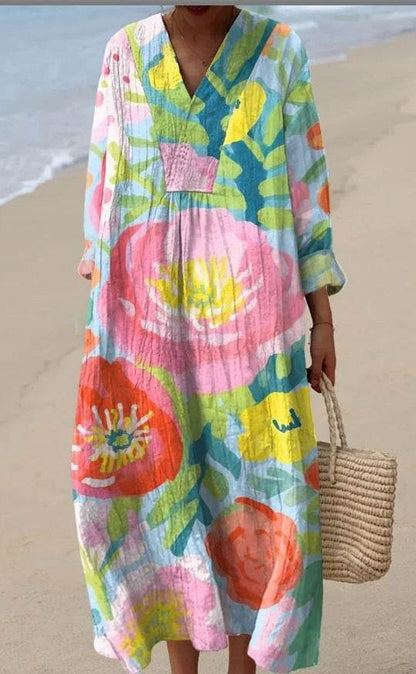 Robe Chemise Imprimé Floral Décontracté - Clairea Boutique