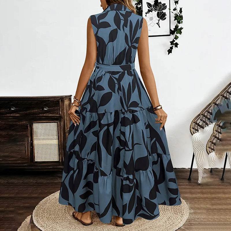 Robe Longue Bohème Sans Manches à Fleurs - Clairea Boutique