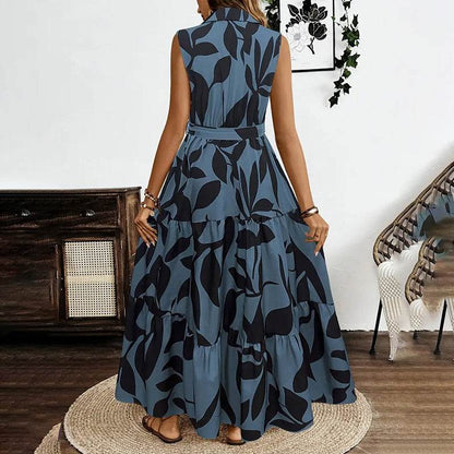 Robe Longue Bohème Sans Manches à Fleurs - Clairea Boutique