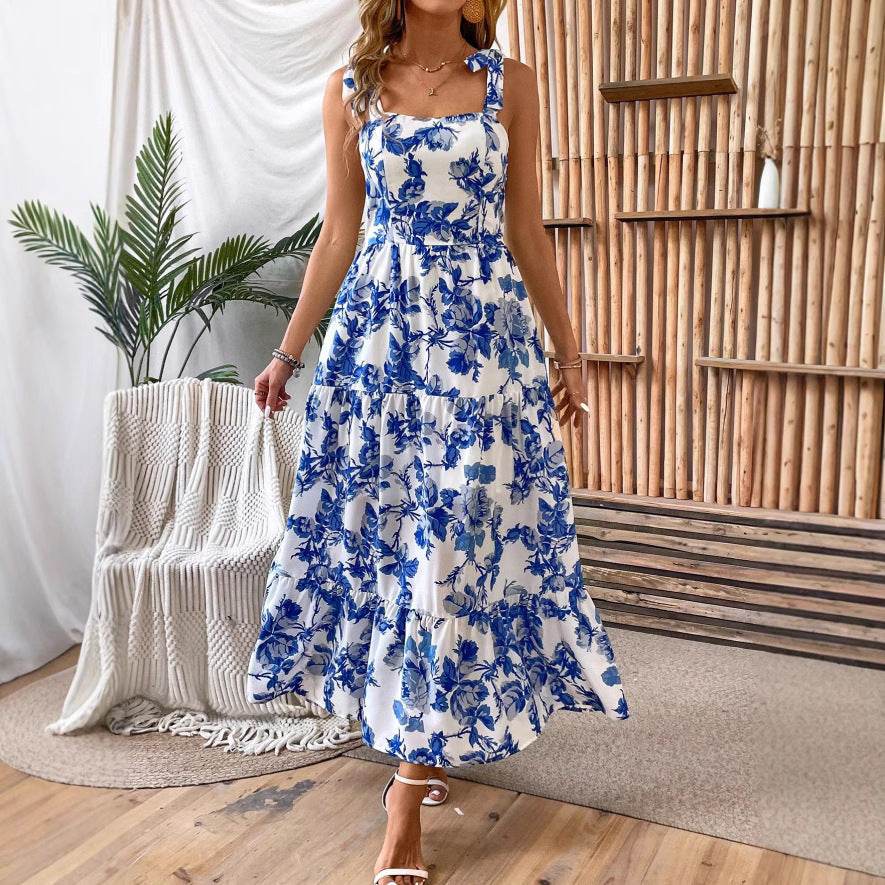 Robe Midi Sexy Sans Manches à Imprimé - Clairea Boutique