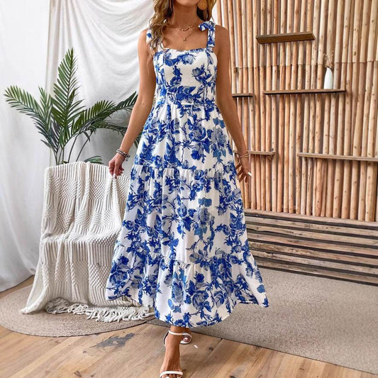 Robe Midi Sexy Sans Manches à Imprimé - Clairea Boutique