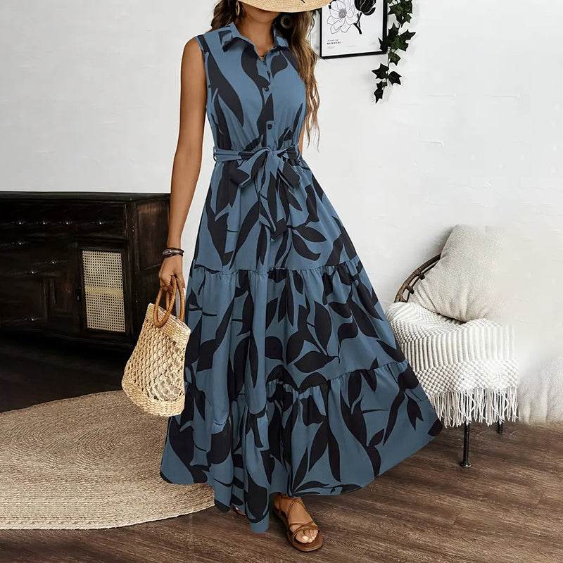 Robe Longue Bohème Sans Manches à Fleurs - Clairea Boutique