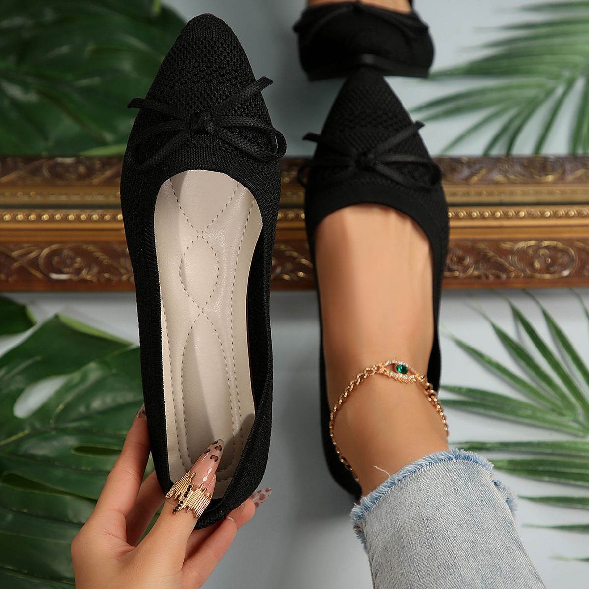 Mocassins Tricotés à Nœud - Clairea Boutique